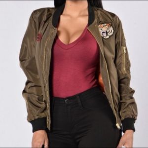 FASHION NOVA Olive Bomber Jacket